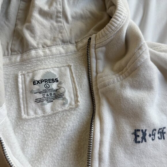 Express Quarter zip Hoodie Large white $98 - Picture 4 of 4